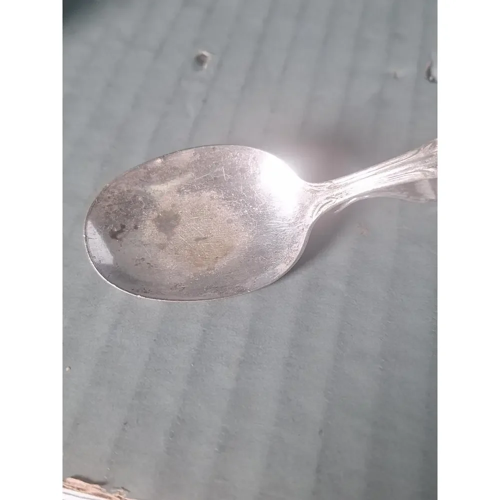 Vintage Oneida Rogers Silverplate Baby Spoon Bent Handle Teething Margate